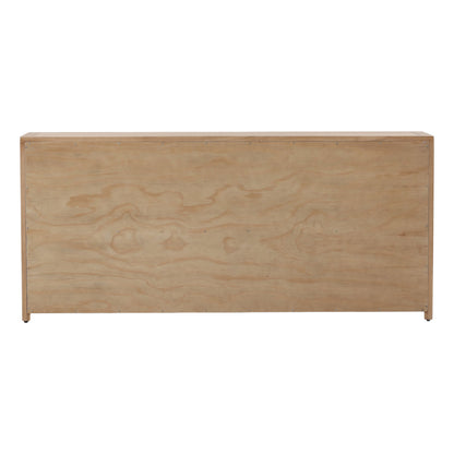 Natural Rubber Wood and Oak Veneer Sideboard 80.5 in Wide