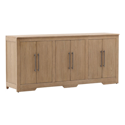 Natural Rubber Wood and Oak Veneer Sideboard 80.5 in Wide