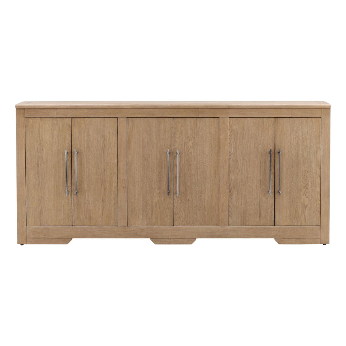 Elevated Rubber Wood and Oak Veneer Cabinet