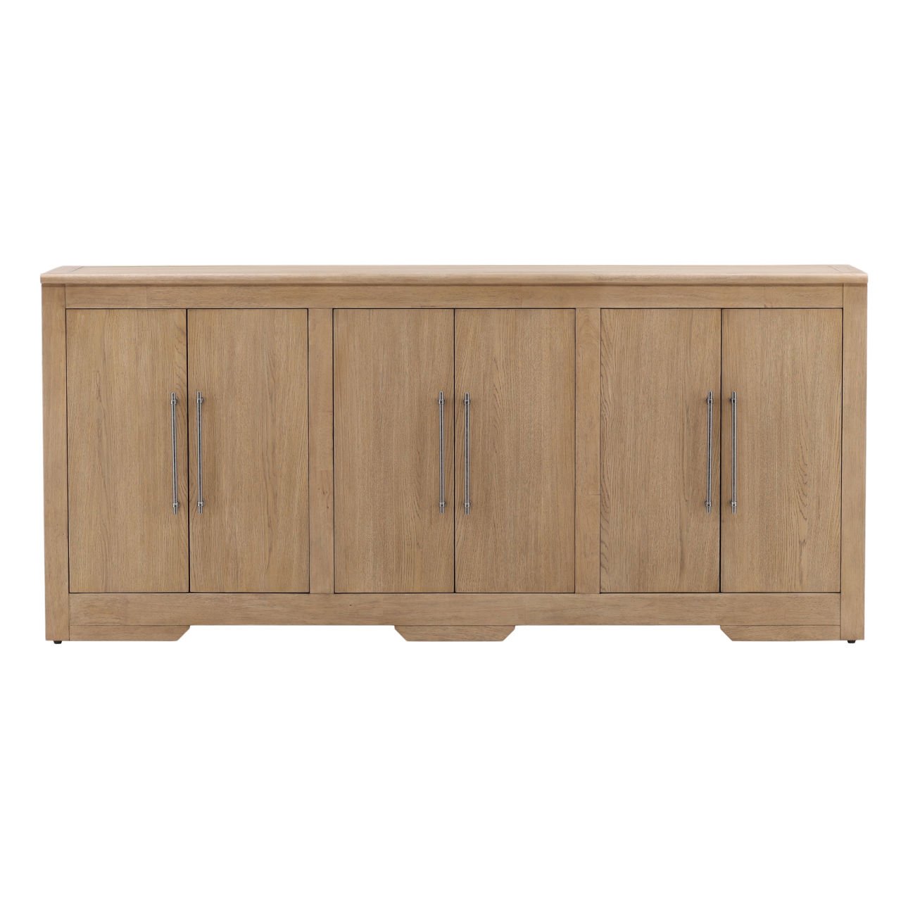 Natural Rubber Wood and Oak Veneer Sideboard 80.5 in Wide