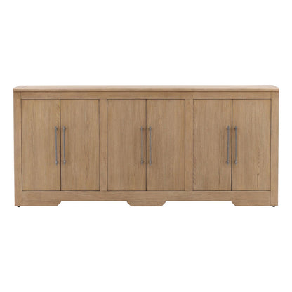 Natural Rubber Wood and Oak Veneer Sideboard 80.5 in Wide