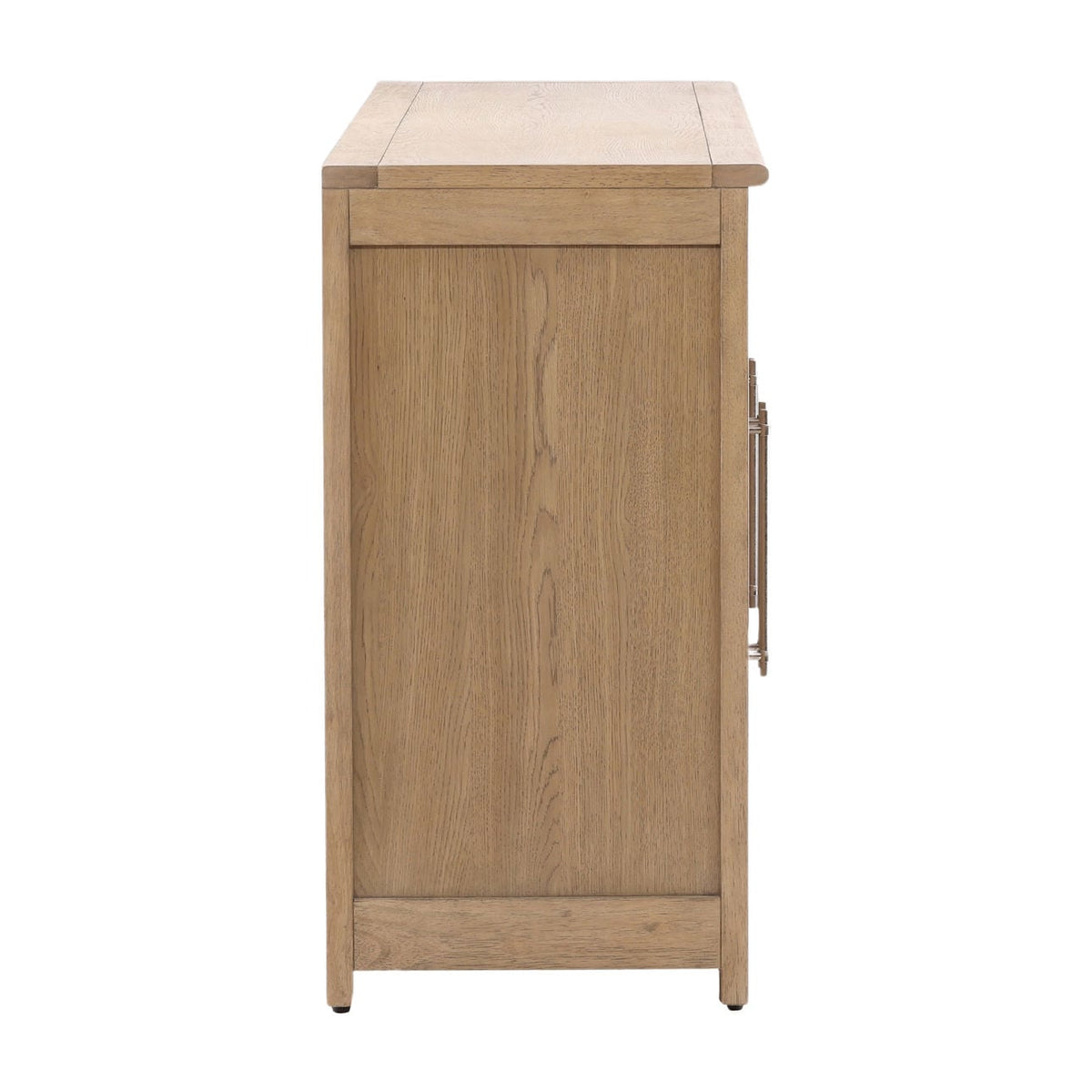 Elevated Rubber Wood and Oak Veneer Cabinet