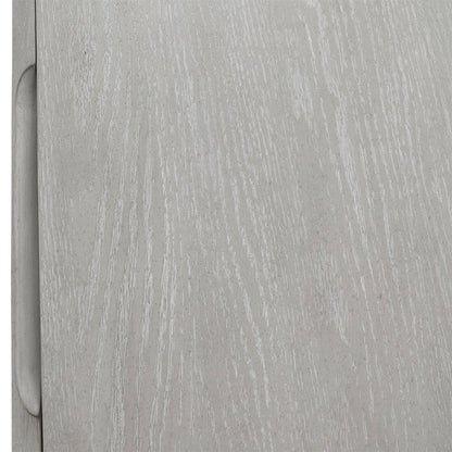 Light Grey Wash Rubber Wood and Oak Veneer Sideboard 88 in Wide
