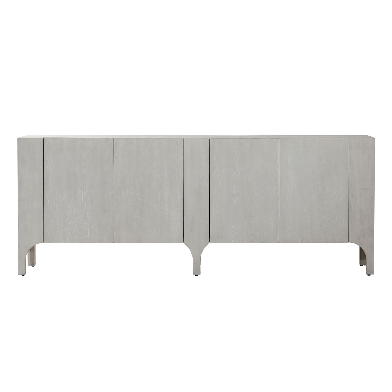 Light Grey Wash Rubber Wood and Oak Veneer Sideboard 88 in Wide