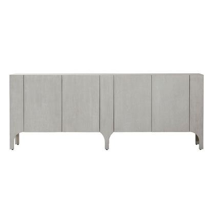 Light Grey Wash Rubber Wood and Oak Veneer Sideboard 88 in Wide