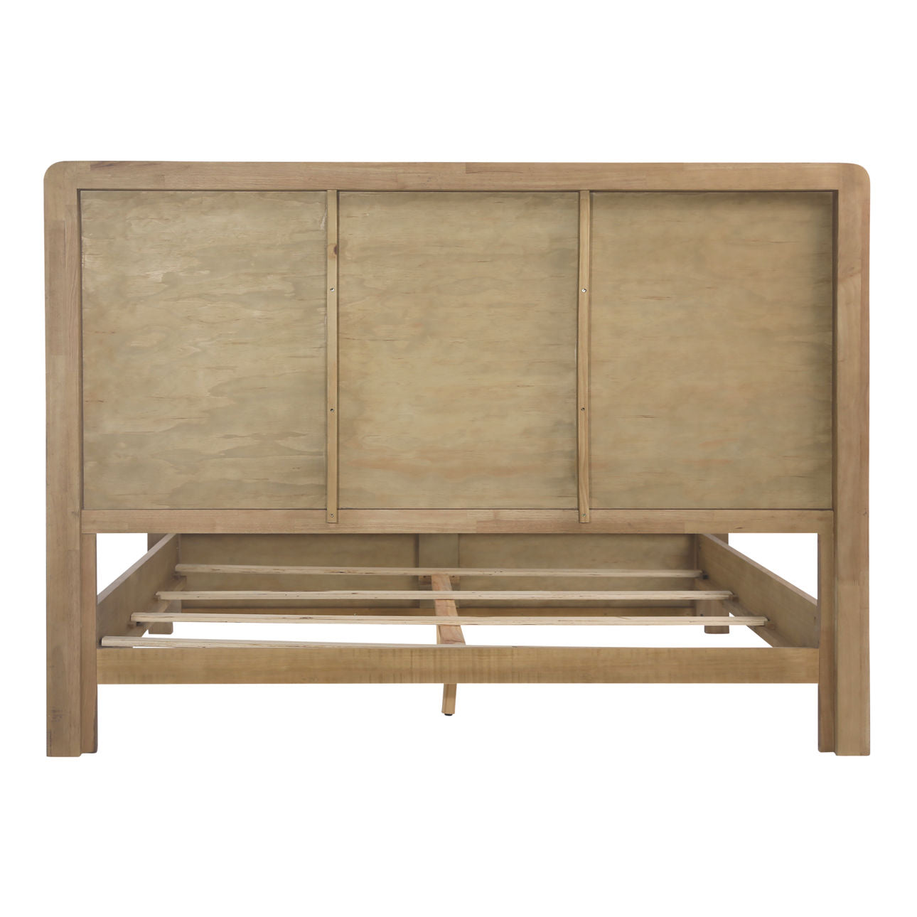 Natural Rubber Wood and Oak Veneer Bed 68 in Wide