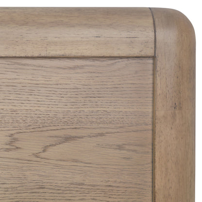 Natural Rubber Wood and Oak Veneer Bed 68 in Wide
