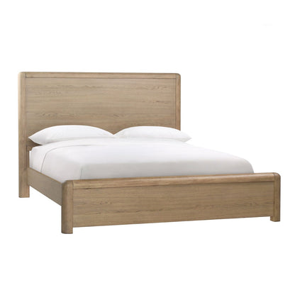 Natural Rubber Wood and Oak Veneer Bed 68 in Wide