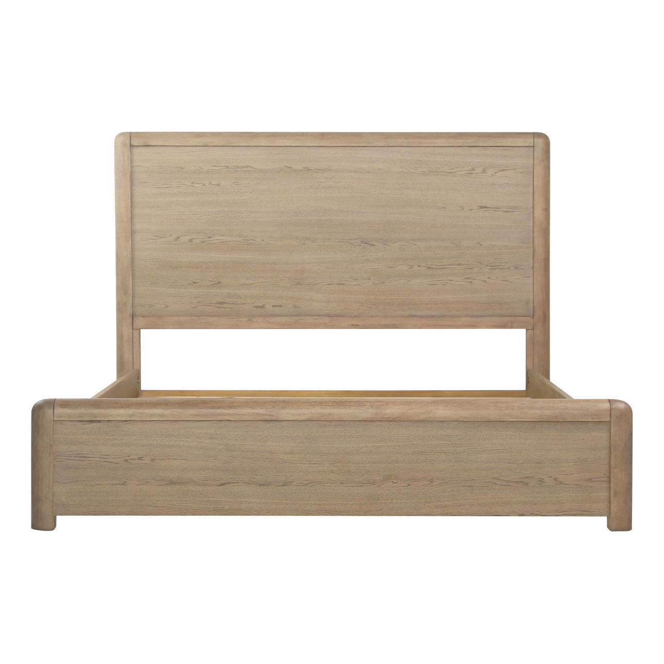 Natural Rubber Wood and Oak Veneer Bed 68 in Wide