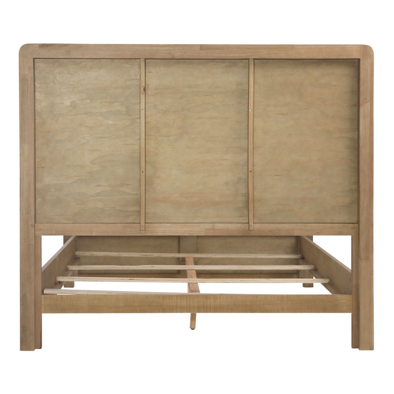 Natural Rubber Wood and Oak Veneer Bed 68 in Wide