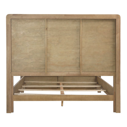 Natural Rubber Wood and Oak Veneer Bed 68 in Wide