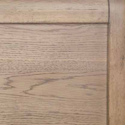 Natural Rubber Wood and Oak Veneer Bed 68 in Wide