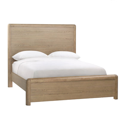 Natural Rubber Wood and Oak Veneer Bed 68 in Wide