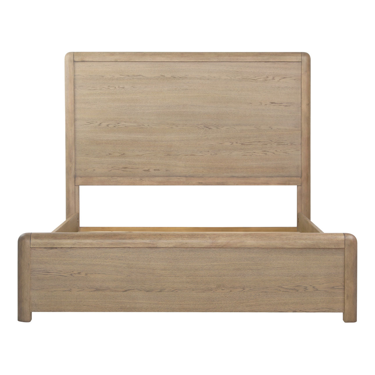 Natural Rubber Wood and Oak Veneer Bed 68 in Wide