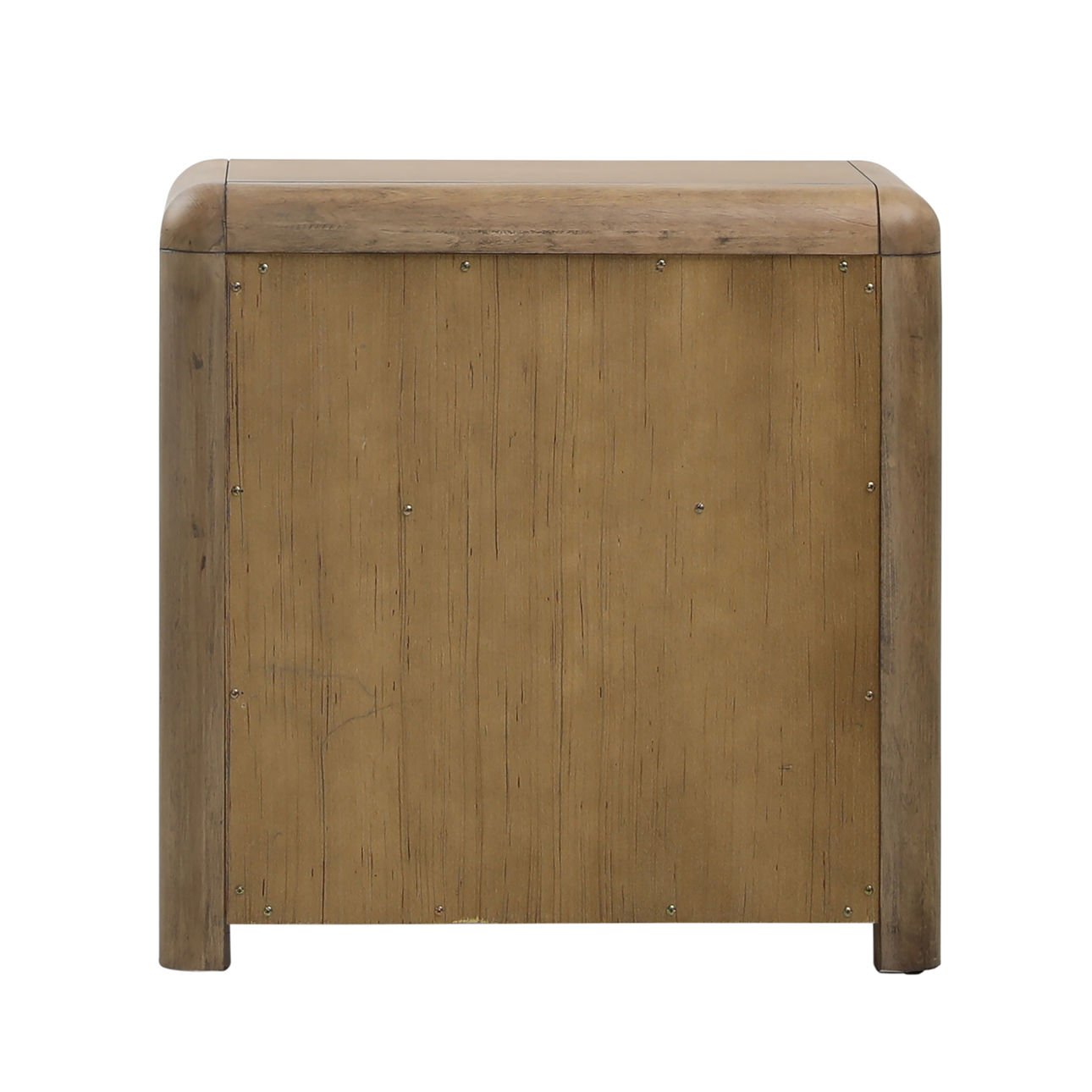 Natural Rubber Wood and Oak Veneer Nightstand 28 in Wide