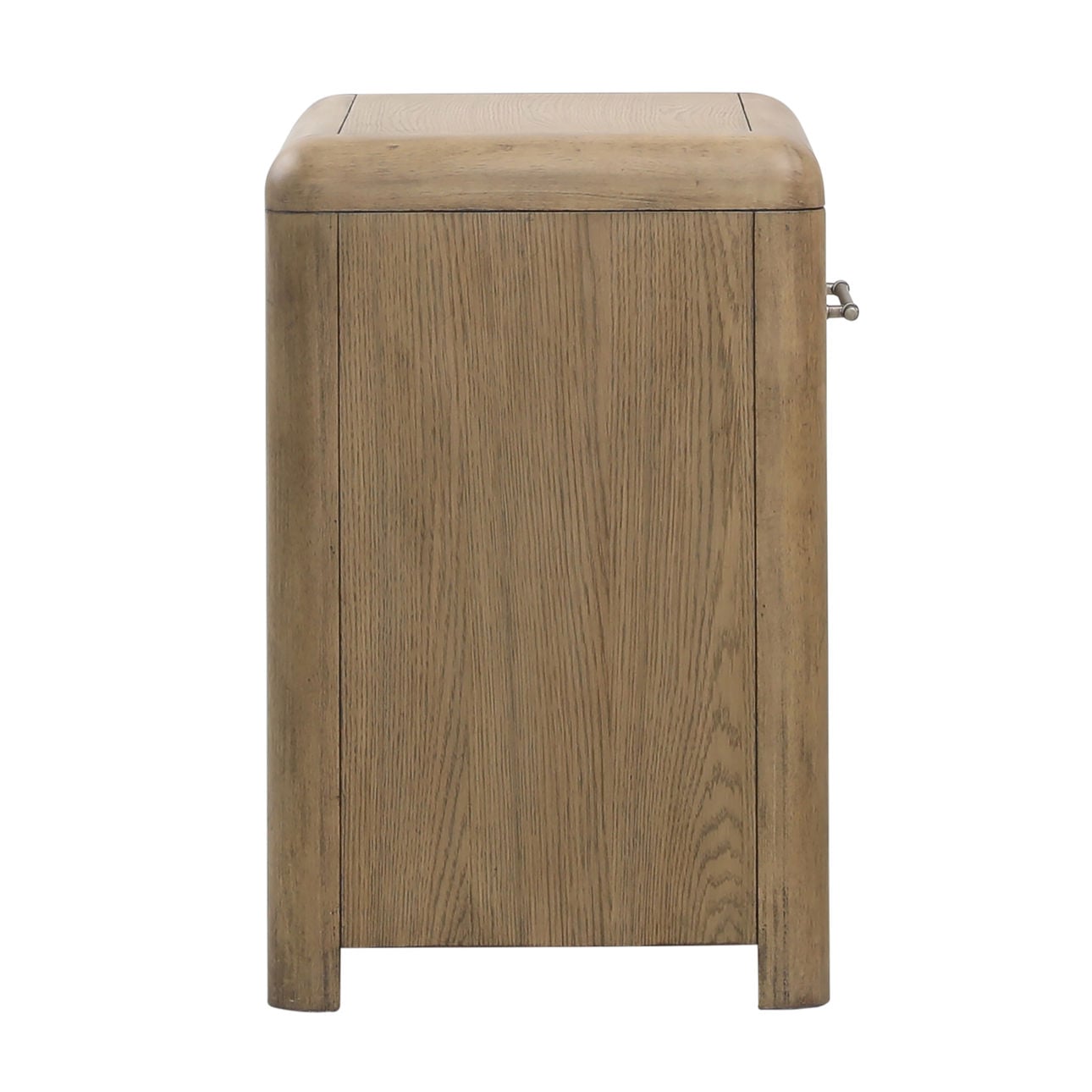 Natural Rubber Wood and Oak Veneer Nightstand 28 in Wide