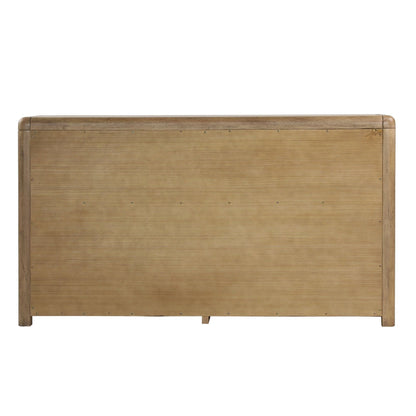 Natural Rubber Wood and Oak Veneer Dresser 68 in Wide