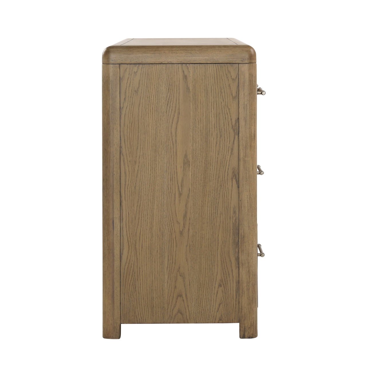 Natural Rubber Wood and Oak Veneer Dresser 68 in Wide