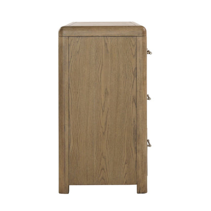 Natural Rubber Wood and Oak Veneer Dresser 68 in Wide