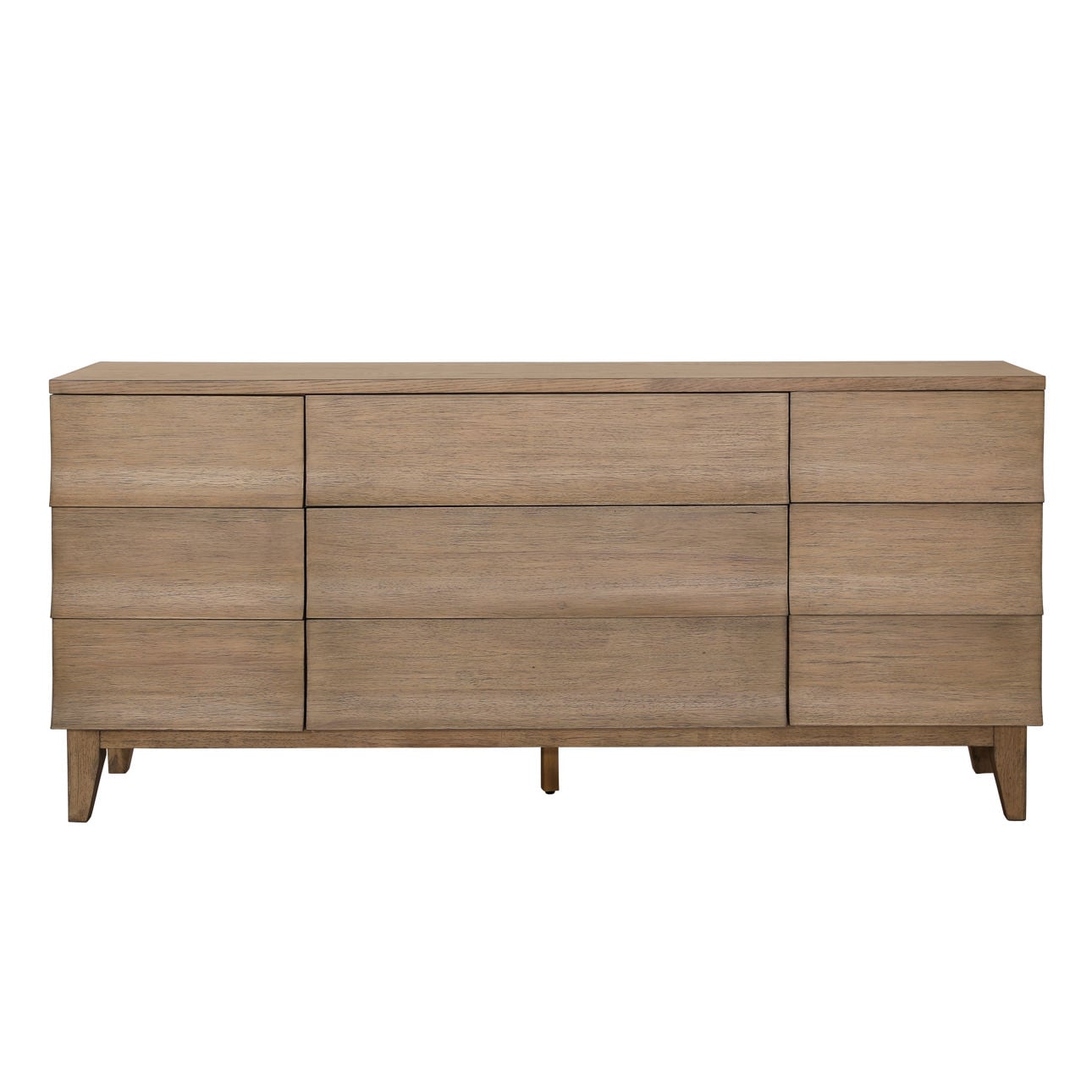 Natural Rubber Wood and Oak Veneer Sideboard 71 in Wide