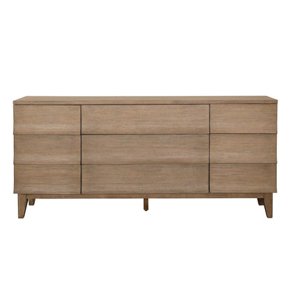 Natural Rubber Wood and Oak Veneer Sideboard 71 in Wide