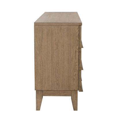 Natural Rubber Wood and Oak Veneer Sideboard 71 in Wide