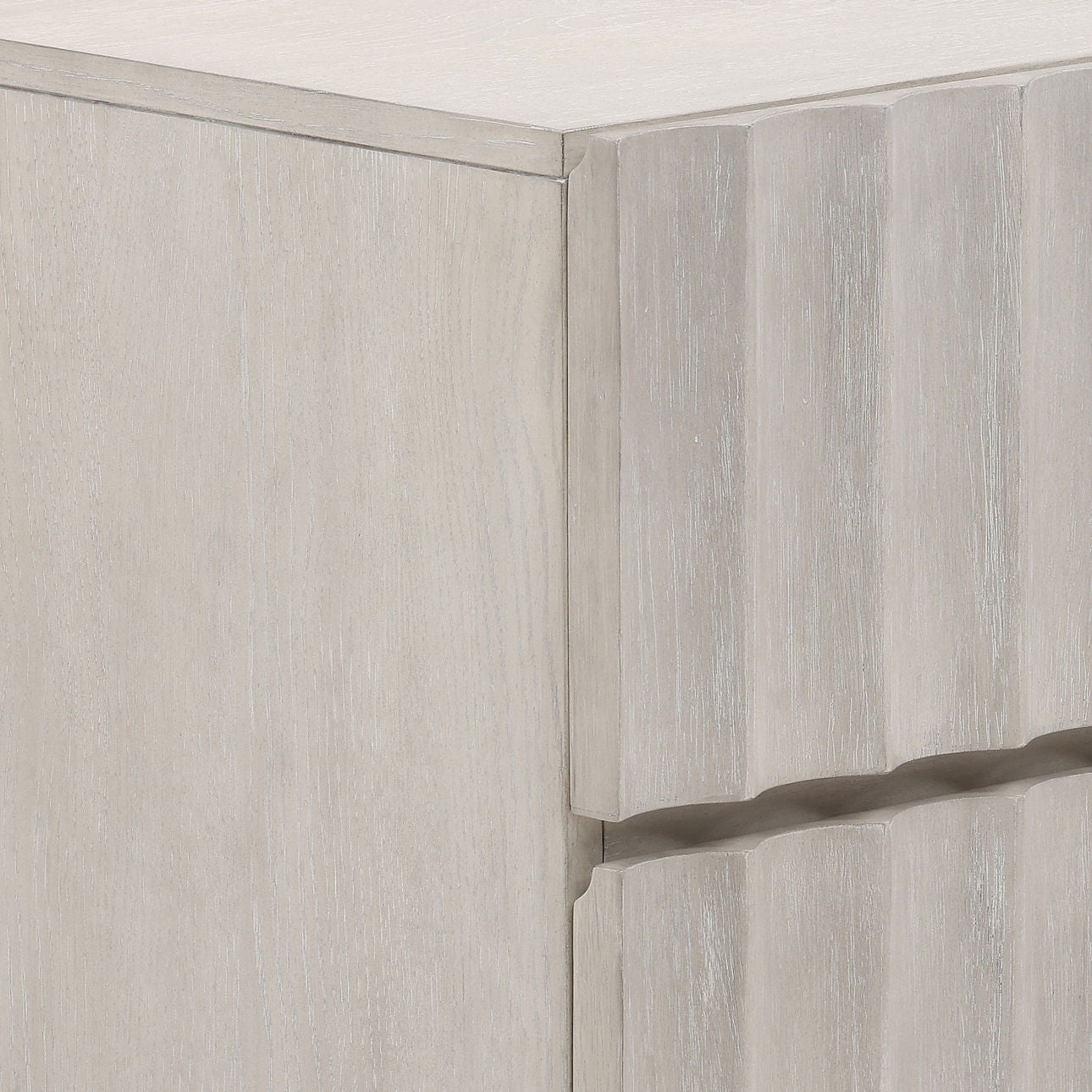 Light Grey and Black Rubber Wood, Oak Veneer and Iron Nightstand 29 in Wide