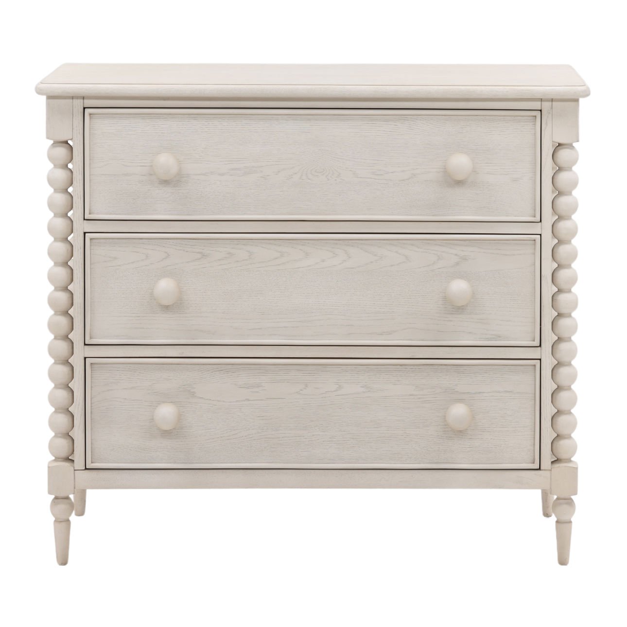 Whitewash Rubber Wood and Oak Veneer Dresser 40 in Wide