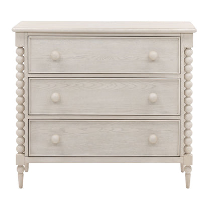 Whitewash Rubber Wood and Oak Veneer Dresser 40 in Wide