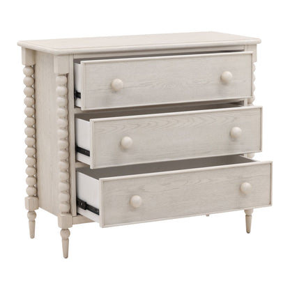 Whitewash Rubber Wood and Oak Veneer Dresser 40 in Wide