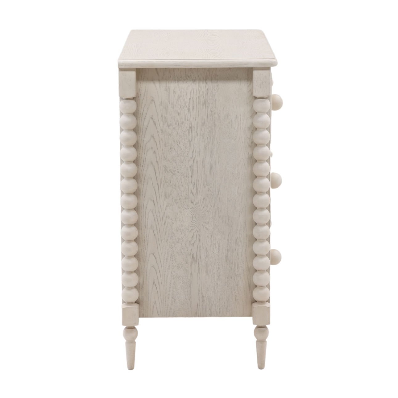 Whitewash Rubber Wood and Oak Veneer Dresser 40 in Wide