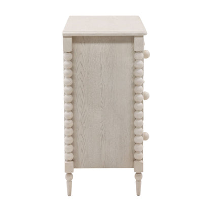 Whitewash Rubber Wood and Oak Veneer Dresser 40 in Wide