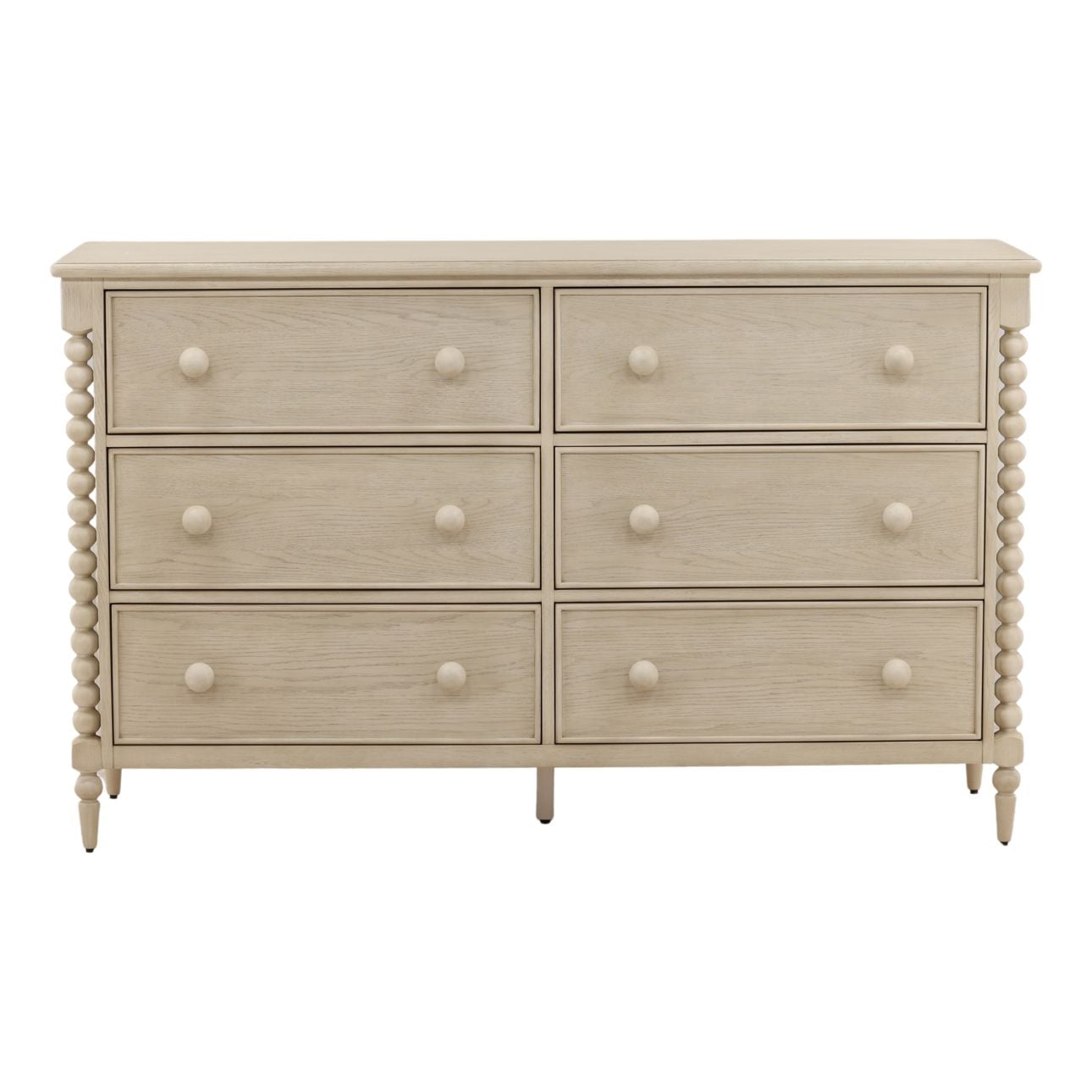 Whitewash Rubber Wood and Oak Veneer Dresser 40 in Wide