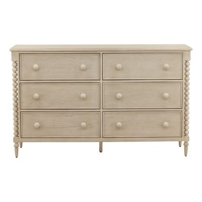 Whitewash Rubber Wood and Oak Veneer Dresser 40 in Wide