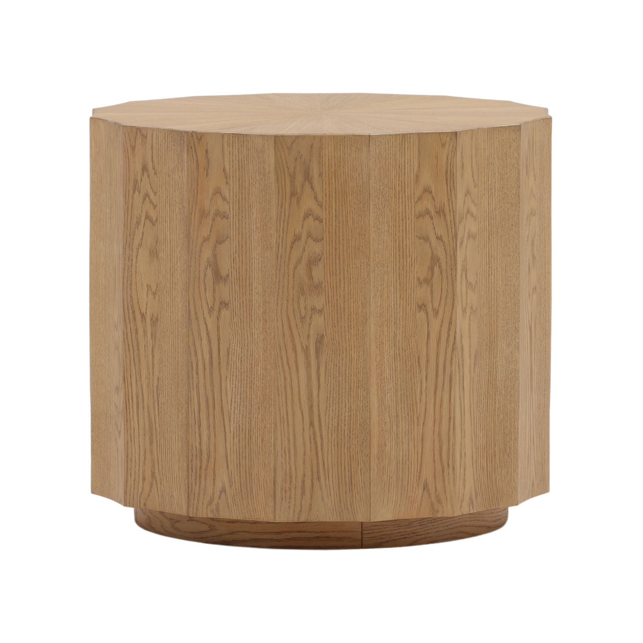 Natural Rubber Wood and Oak Veneer Table 22 in Wide