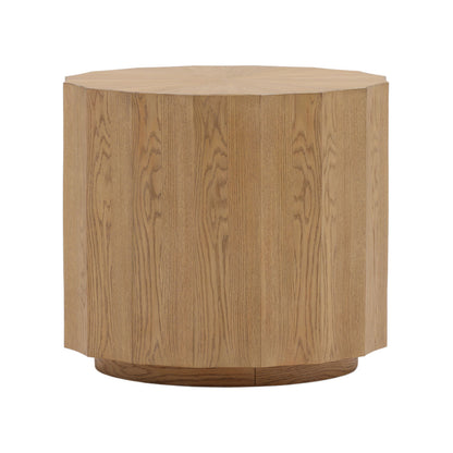 Natural Rubber Wood and Oak Veneer Table 22 in Wide