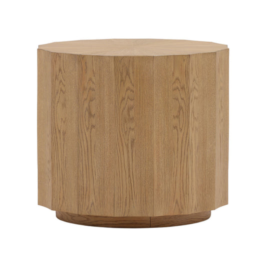 Natural Rubber Wood and Oak Veneer Table 22 in Wide