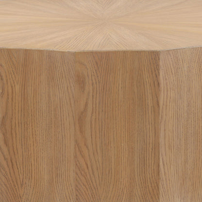 Natural Rubber Wood and Oak Veneer Table 42.5 in Wide