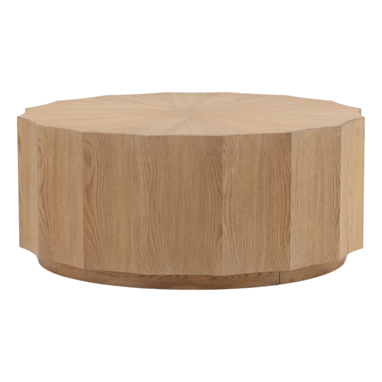 Natural Rubber Wood and Oak Veneer Table 42.5 in Wide