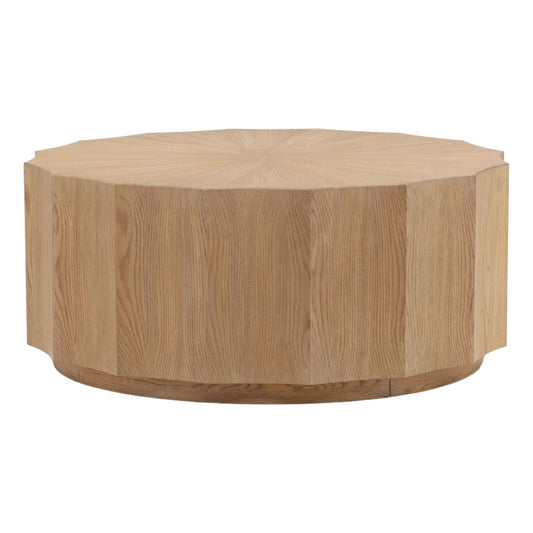 Natural Rubber Wood and Oak Veneer Table 42.5 in Wide