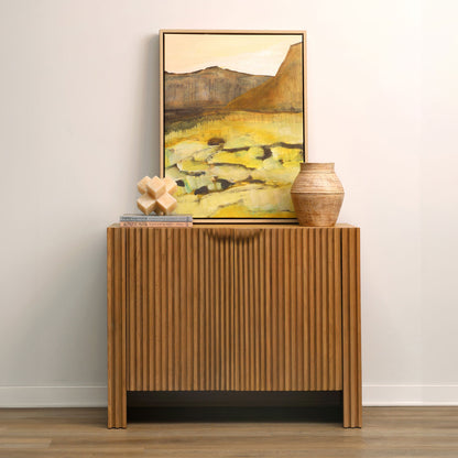 Natural Oak Wood and Oak Veneer Sideboard 41 in Wide