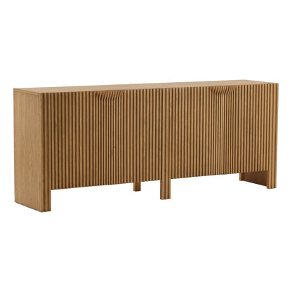 Natural Oak Wood and Oak Veneer Sideboard 41 in Wide