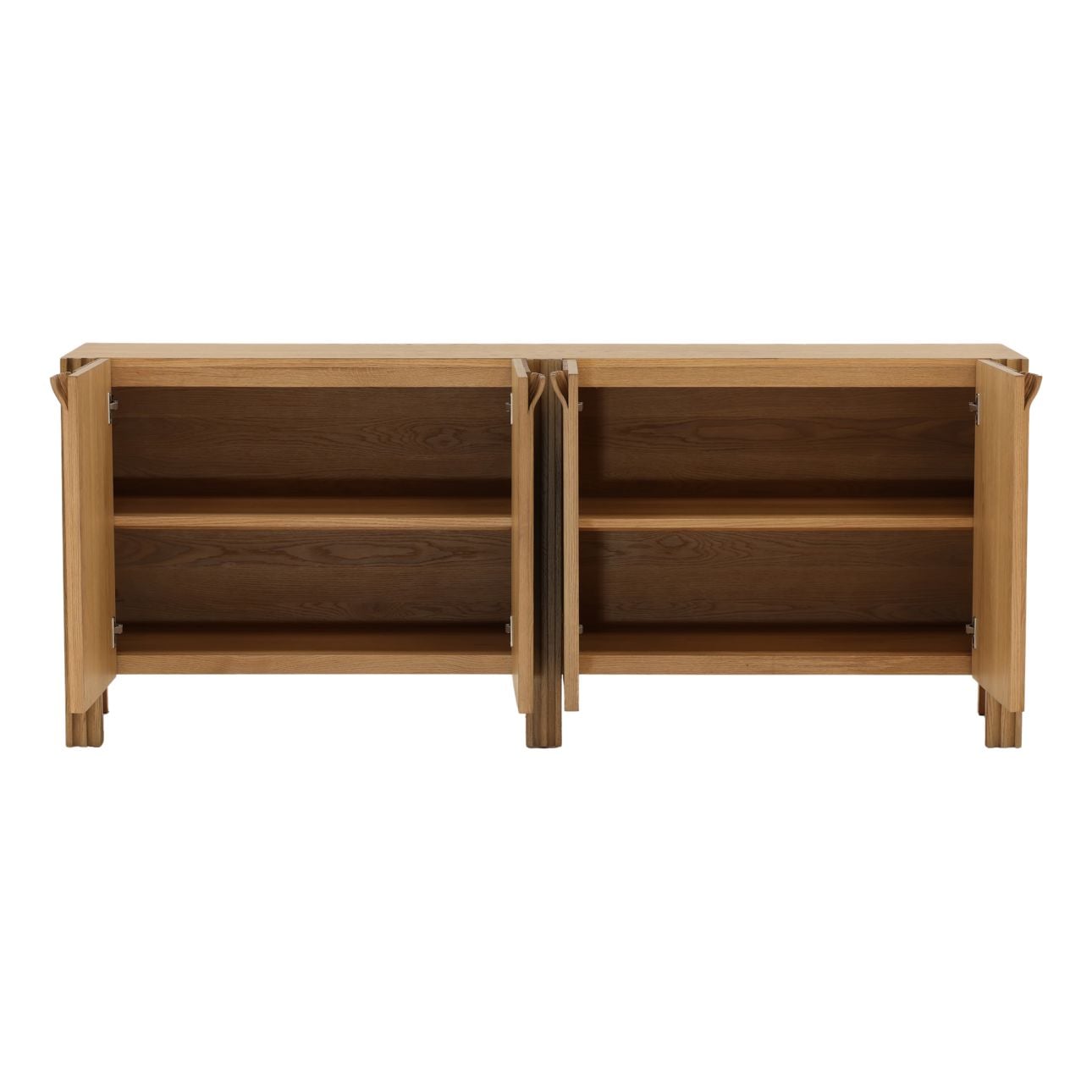 Natural Oak Wood and Oak Veneer Sideboard 41 in Wide