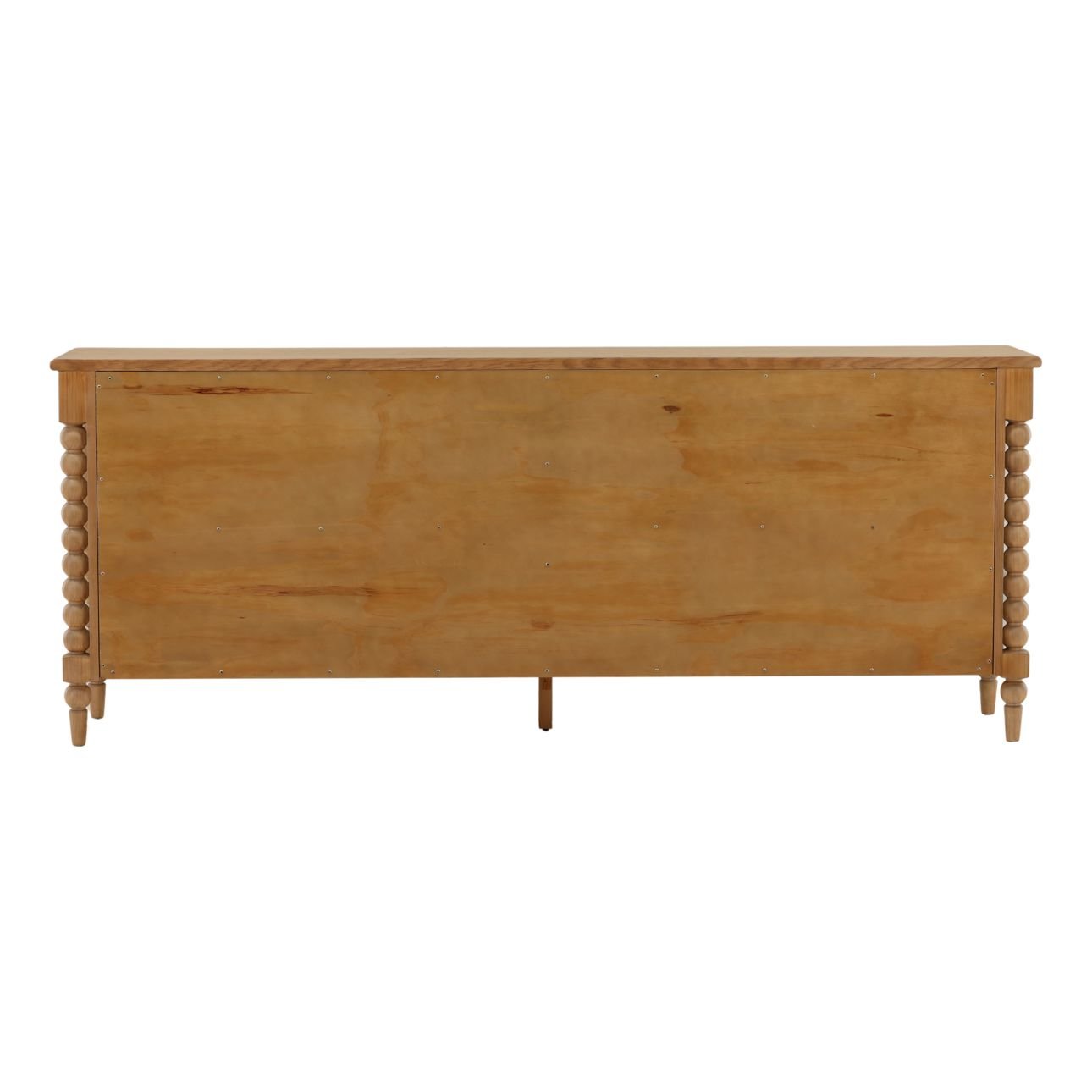Natural Pine Wood and Oak Veneer Sideboard 84 in Wide
