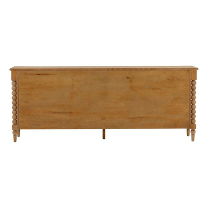 Natural Pine Wood and Oak Veneer Sideboard 84 in Wide