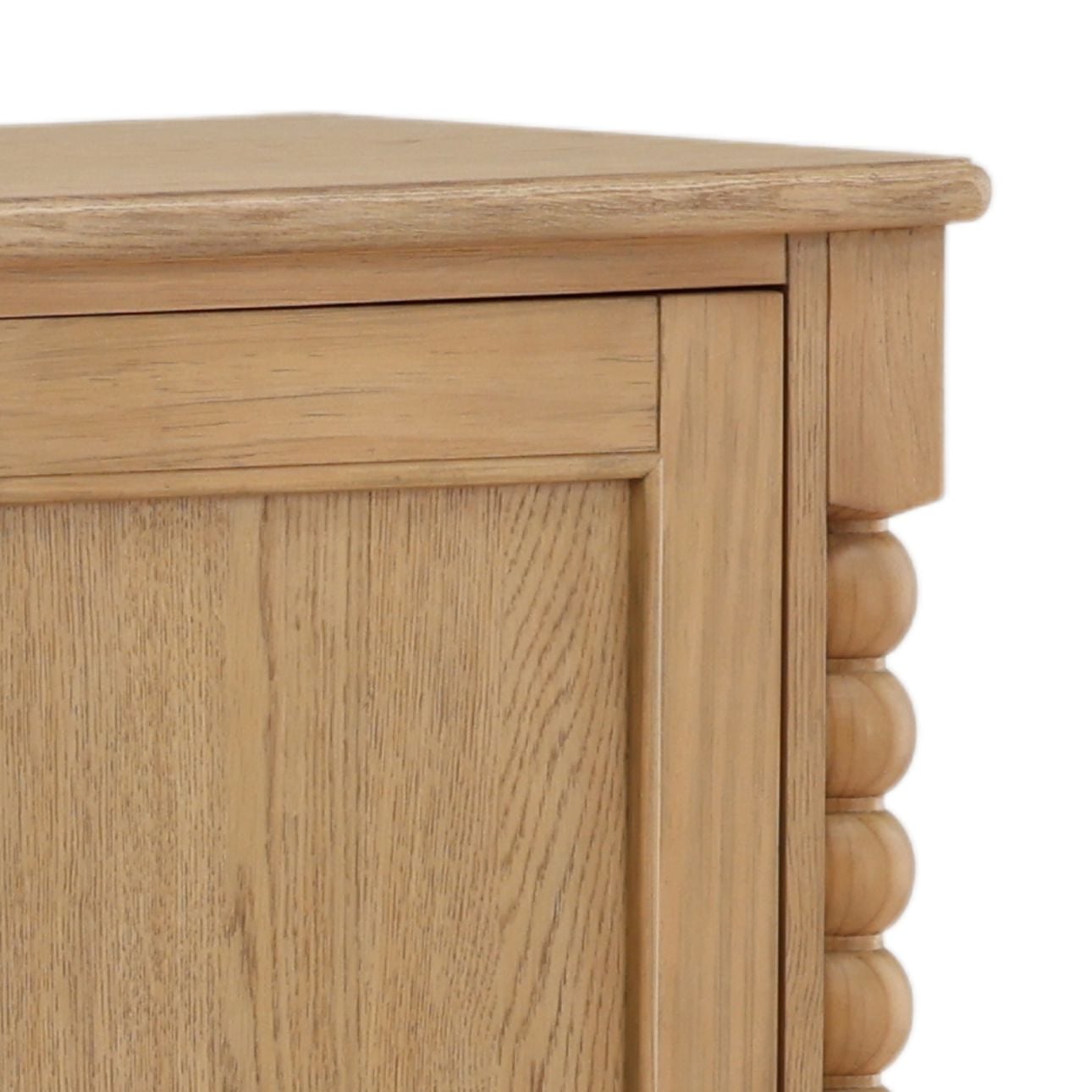 Natural Pine Wood and Oak Veneer Sideboard 84 in Wide