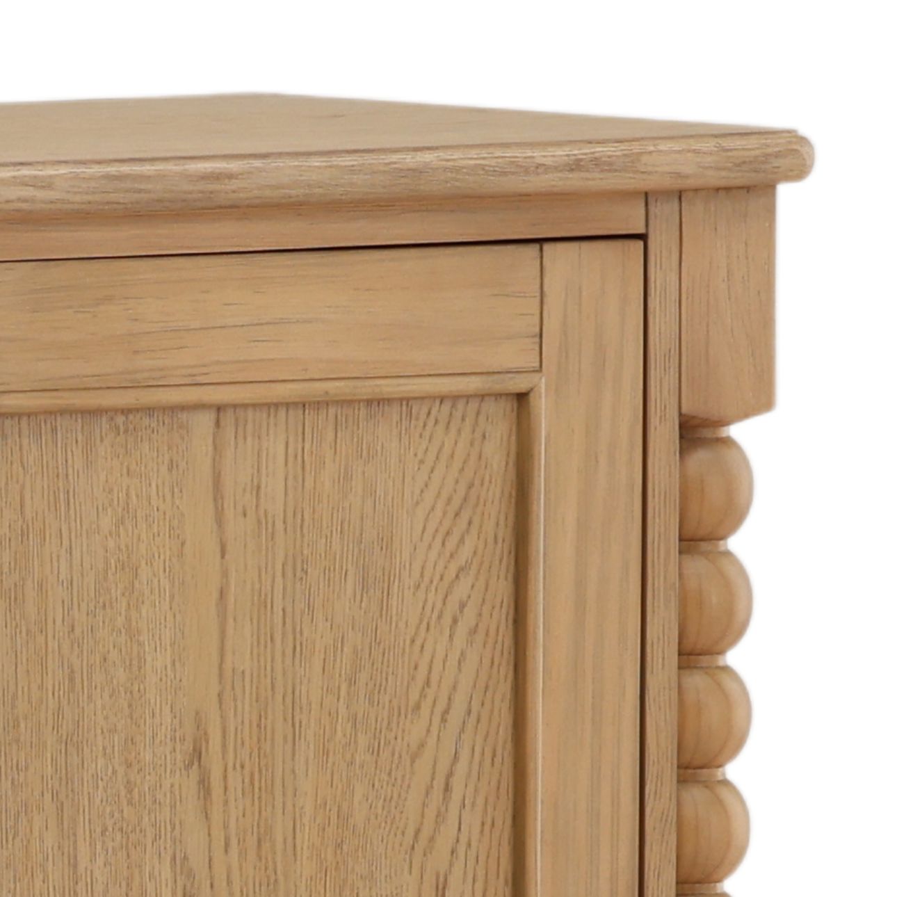 Natural Pine Wood and Oak Veneer Sideboard 84 in Wide