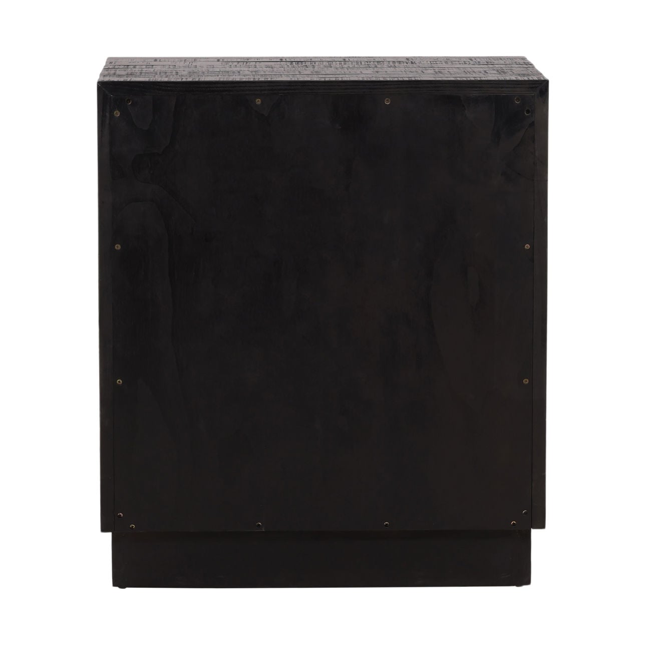 Black and Antique Nickel Handles Pine Wood Nightstand 26 in Wide