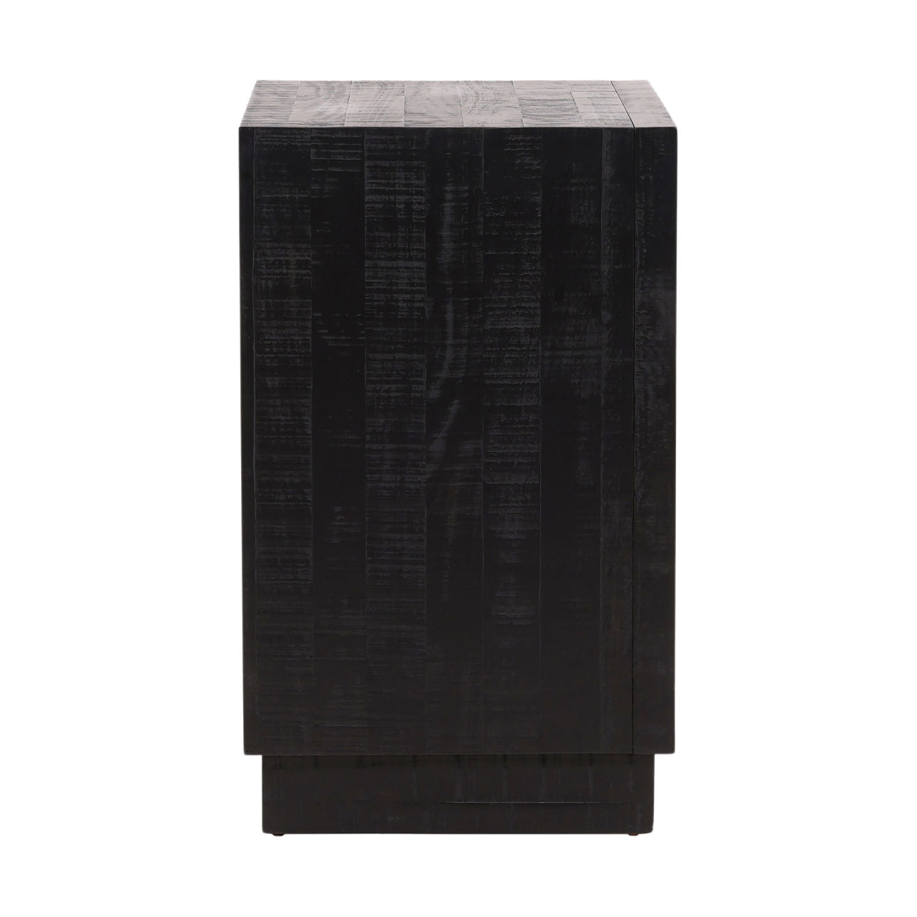 Black and Antique Nickel Handles Pine Wood Nightstand 26 in Wide