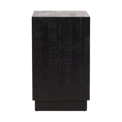 Black and Antique Nickel Handles Pine Wood Nightstand 26 in Wide